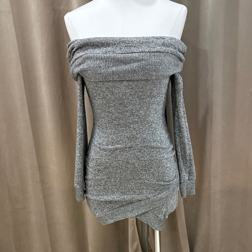 Windsor Gray Off-Shoulder Mini Dress